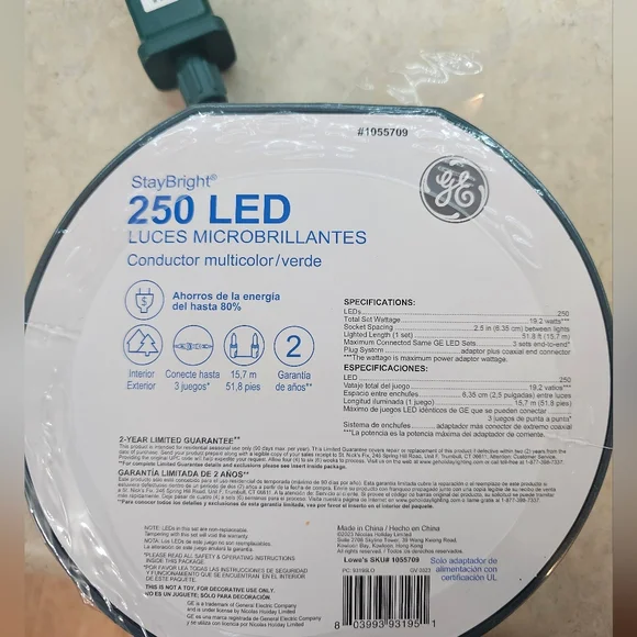 3 Sets of GE 250 LED MicroBright Lights with Multi/Green Wire